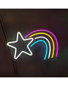 Cometa insegna neon da parete multicolore