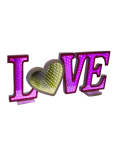 Love Infinity insegna con effetto specchio infinito