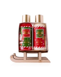 Set bagno Hello Winter con slitta in legno