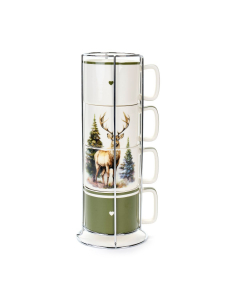 Set 4 tazze Cervo con esposizione 330ml porcellana New Bone China