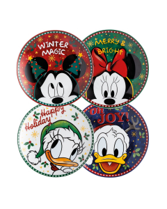 Set 4 piattini natalizi da dolce Disney Winter Magic