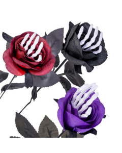Rosa Halloween con mano scheletro
