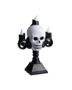 Candelabro Halloween con teschio e luci