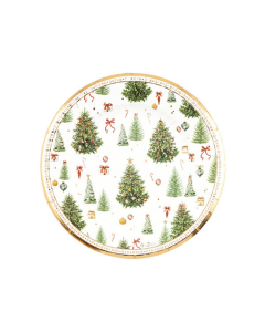 Piatti dessert natalizi di carta 21cm Christmas Forest DecoGivi 8pz