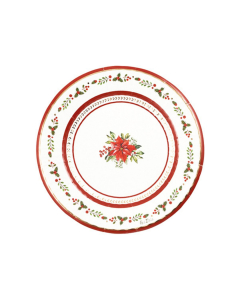 Piatti dessert natalizi di carta 21cm Red Royal DecoGivi 8pz