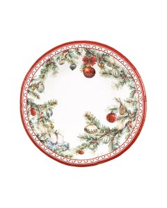 Piatti fondi natalizi di carta 24cm Christmas Gift DecoGivi 8pz