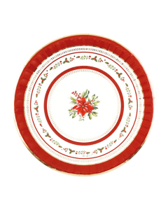 Piatti natalizi di carta 27cm Red Royal DecoGivi 8pz