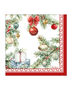 Tovaglioli natalizi di carta Christmas Gift DecoGivi 16pz