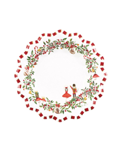 Piatti fondi natalizi di carta 24cm Christmas Vintage DecoGivi 8pz