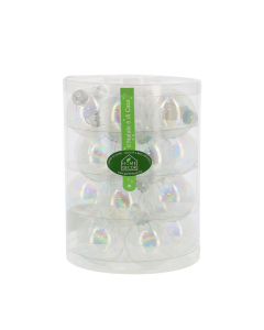Sfere natalizie in vetro Tubo da 20 pz 6 cm-Trasparente iridescente INGE