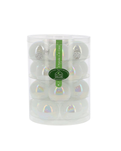 Sfere natalizie in vetro Tubo da 20 pz 6 cm-Bianco iridescente INGE