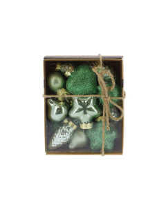 Mini box palline assortite-Verde glitter2 INGE-Forme