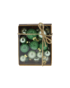 Mini box palline assortite-Verde glitter2 INGE-Sfere