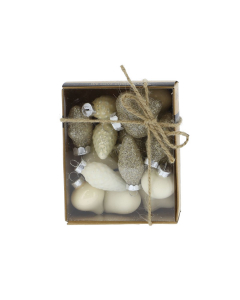 Mini box palline assortite-Panna glitter INGE-Forme