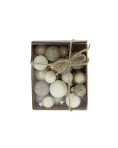 Mini box palline assortite-Panna glitter INGE-Sfere
