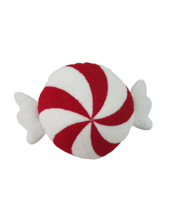 Cuscino caramella Candy rosso e bianco in tessuto