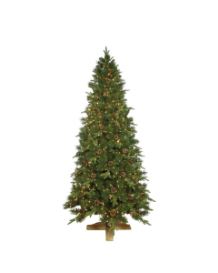 Albero di Natale verde illuminato Forest con pigne