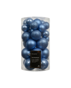Set 30 palline di Natale 4/5/6cm-Azzurro - palline