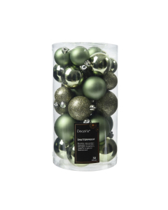 Set 30 palline di Natale 4/5/6cm-Verde chiaro - palline