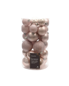 Set 30 palline di Natale 4/5/6cm-Rosa chiaro - palline