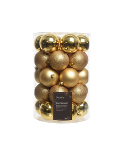Set 34 palline di Natale 8cm-Oro chiaro - palline