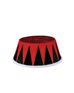 Copribase rosso e verde Ø56 cm per albero di Natale
