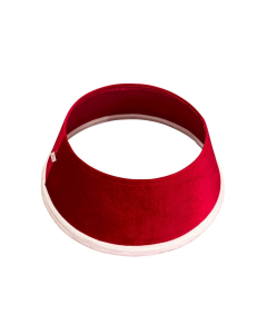 Copribase rosso con pelliccia Ø68 cm per albero di Natale