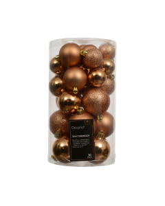 Set 30 palline di Natale 4/5/6cm-Brandy - palline