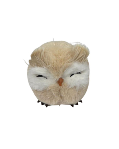 Gufo decorativo in pelliccia e piume Occhi chiusi