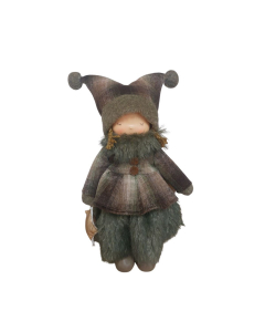 Decorazione natalizia bimba con stella in tessuto verde/marrone