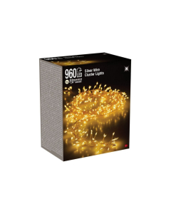 Catena luci Cluster Micro LED filo metallico Bianco caldo