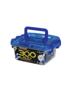 Catena 300 LED blu con cavo trasparente e valigetta
