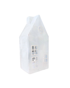 Casetta bianca H16,5 cm effetto ghiaccio