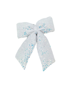 Fiocco imbottito bianco iridescente con paillettes