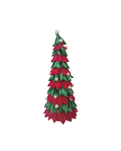 Albero decorativo con nastri e sfere