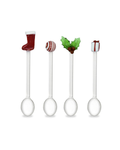 Set 4 cucchiaini in vetro borosilicato Linea NATALE WD Lifestyle
