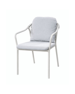 Sedia con braccioli Nora alluminio e corda