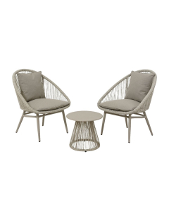 Set relax da giardino Nadine metallo grigio 2 posti 