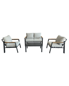 Salotto da esterno Lido in alluminio antracite 4 posti