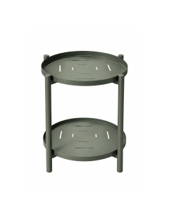 Tavolino con vassoio estraibile in alluminio verde