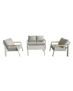 Salotto da giardino Lido in alluminio crema 4 posti 