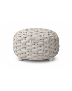 Pouf outdoor intrecciato in corda e alluminio