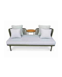 Divano da giardino verde Bridge con tavolino 3 posti