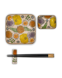 Sushi set per 2 persone in ceramica – Kit piatti, ciotole e bacchette