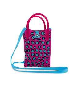 Portacellulare a maglia animalier – Leopardato Viola e Azzurro