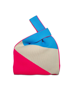 Borsa a nodo giapponese in maglia – fasce colorate Multicolor