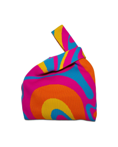 Borsa a nodo giapponese a maglia – onde colorate multicolor