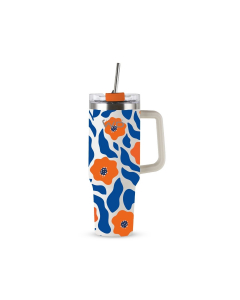 Mug americana termica XXL in acciaio inox – 1,2 Litri con cannuccia