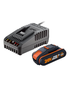 Kit Worx PowerShare 20V MAX – Batteria 2.0Ah con caricabatterie rapido