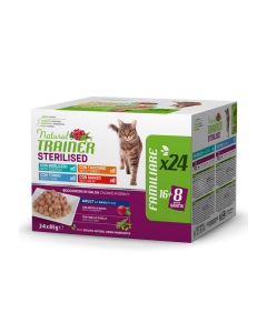 Natural Trainer Sterilised Adult Gatto Multipack – Bocconcini in Salsa Mix Gusti